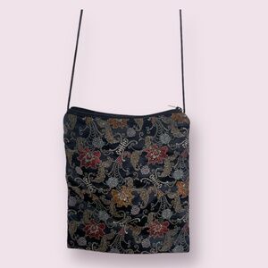 Dragon Tapestry Brocade Sling Crossbody Artsy Art Chic Elegant Classy Purse Bag